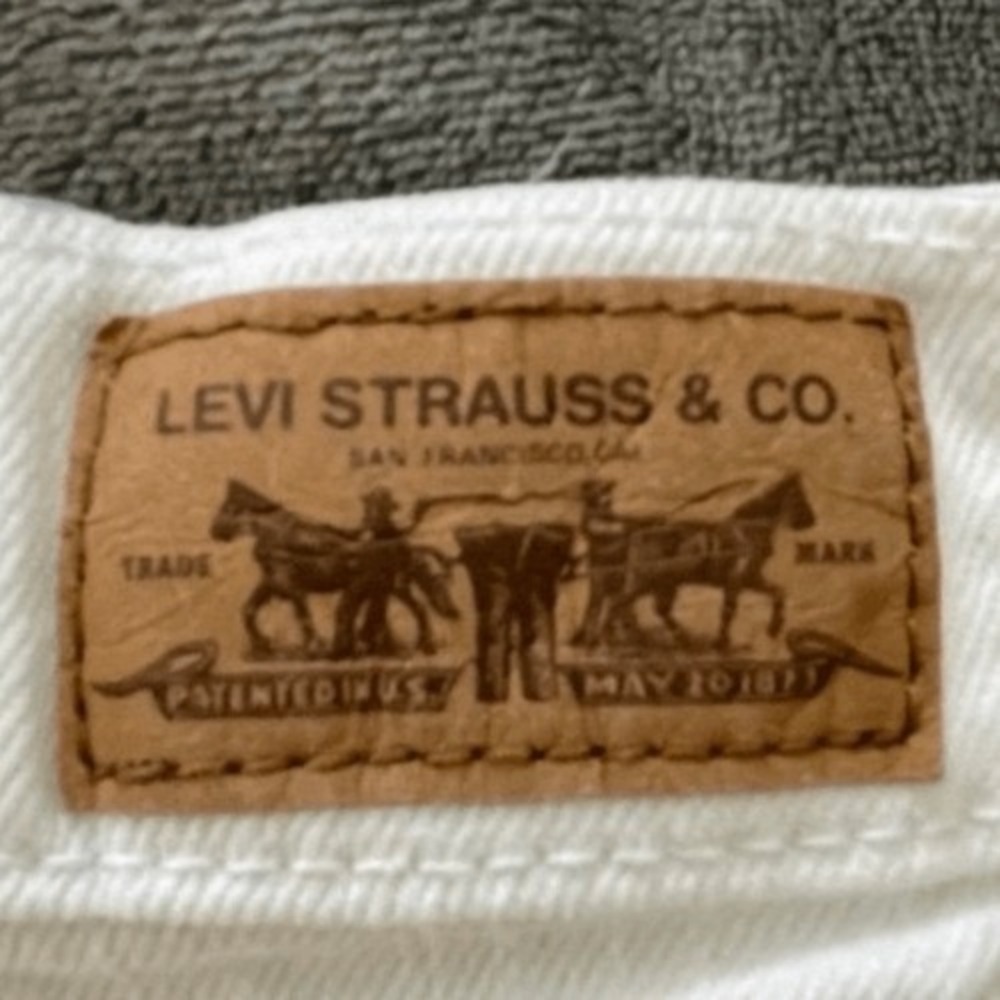 Levi's‎ 515 High Rise Jean Shorts Chalk White Denim Short Length 14 - Picture 5 of 9